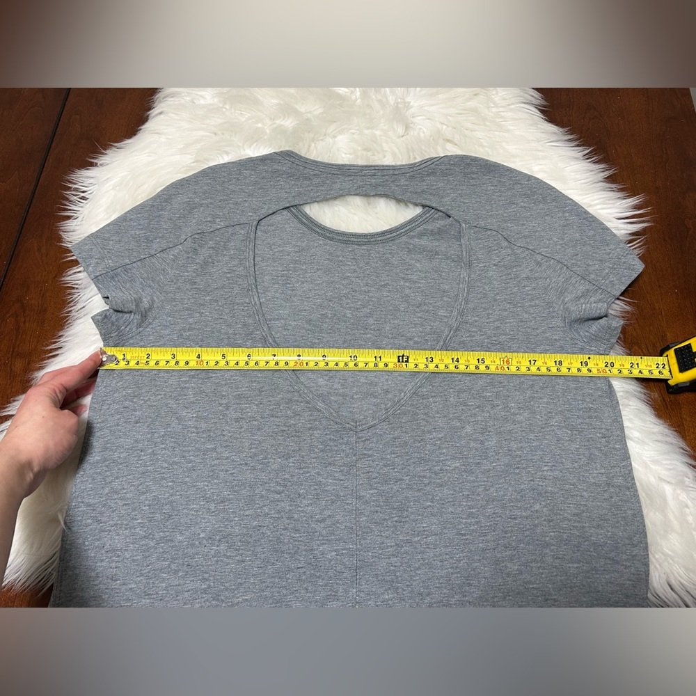 Lululemon Size 6 Summer Day Tripper Dress Heathered Medium Grey Open Back Cotton - Picture 14 of 15